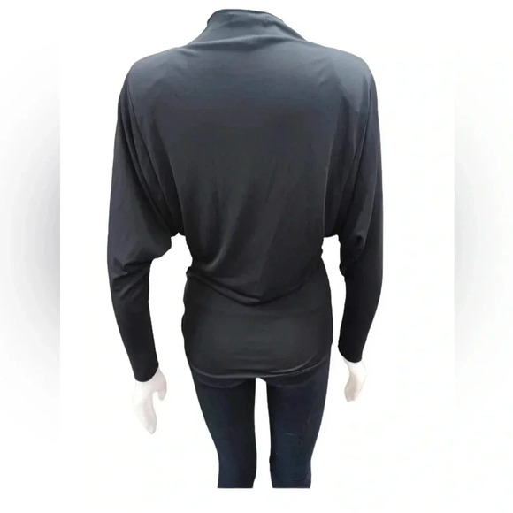 💥HOST PICK💥 Zara High Neckline Black  Long Sleeve Batwing Shirt Size Medium - Picture 2 of 8